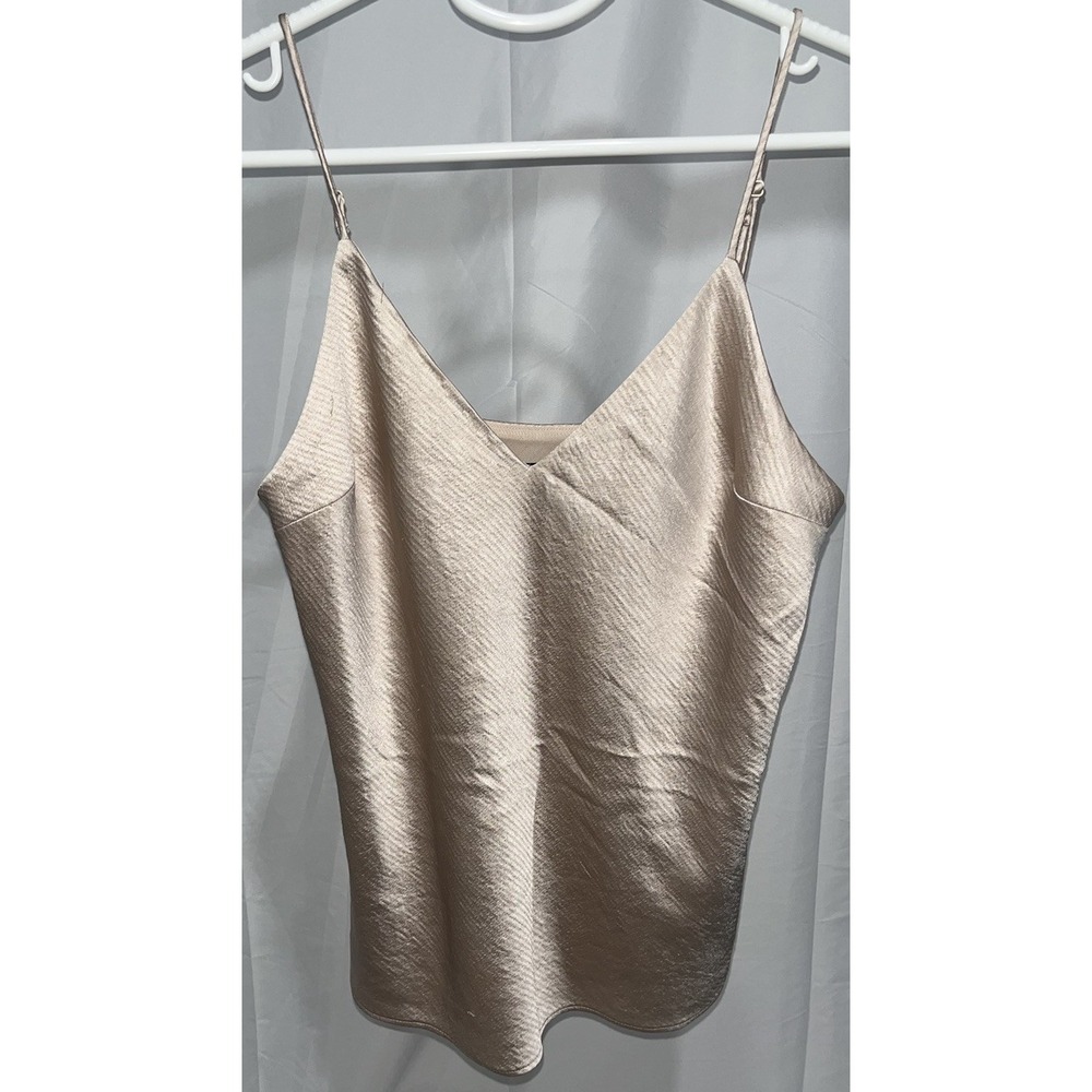 Express Satin Cami Tank Top Pink V-Neck Spaghetti Strap Y2K Babydoll Small